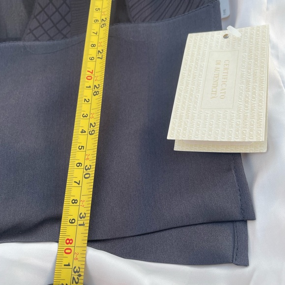 GIORGIO ARMANI Gun Black Gray Satin Silk Italy Light Charcoal Rectangular Scarf - Picture 13 of 16